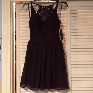 🆕 NWT Purple Lace Sparkly Homecoming / Prom Dress